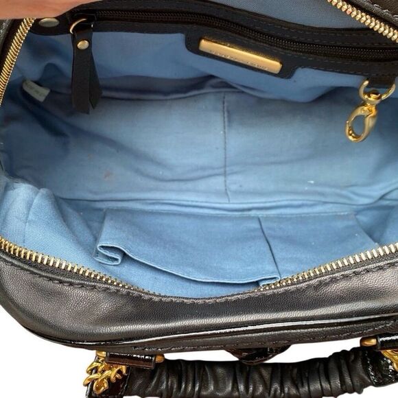 ISABELLA FIORE ‘A PINCH SASY’ LIMITED ED. BLACK LEATHER SATCHEL  MSRP $425 - Picture 5 of 14